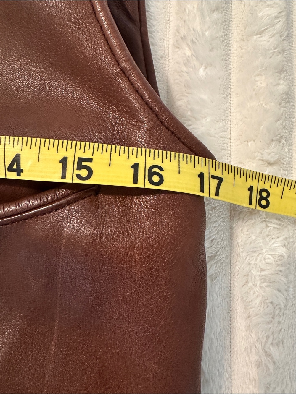 VINTAGE Ralph Lauren Brown Leather Button-Front Vest RARE Find - Picture 8 of 12